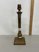 Brass corinthian column type table lamp base