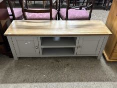 Modern oak topped television cabinet