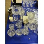 Mixed Lot: Various assorted glass wares and other items to include various rose bowls, dressing