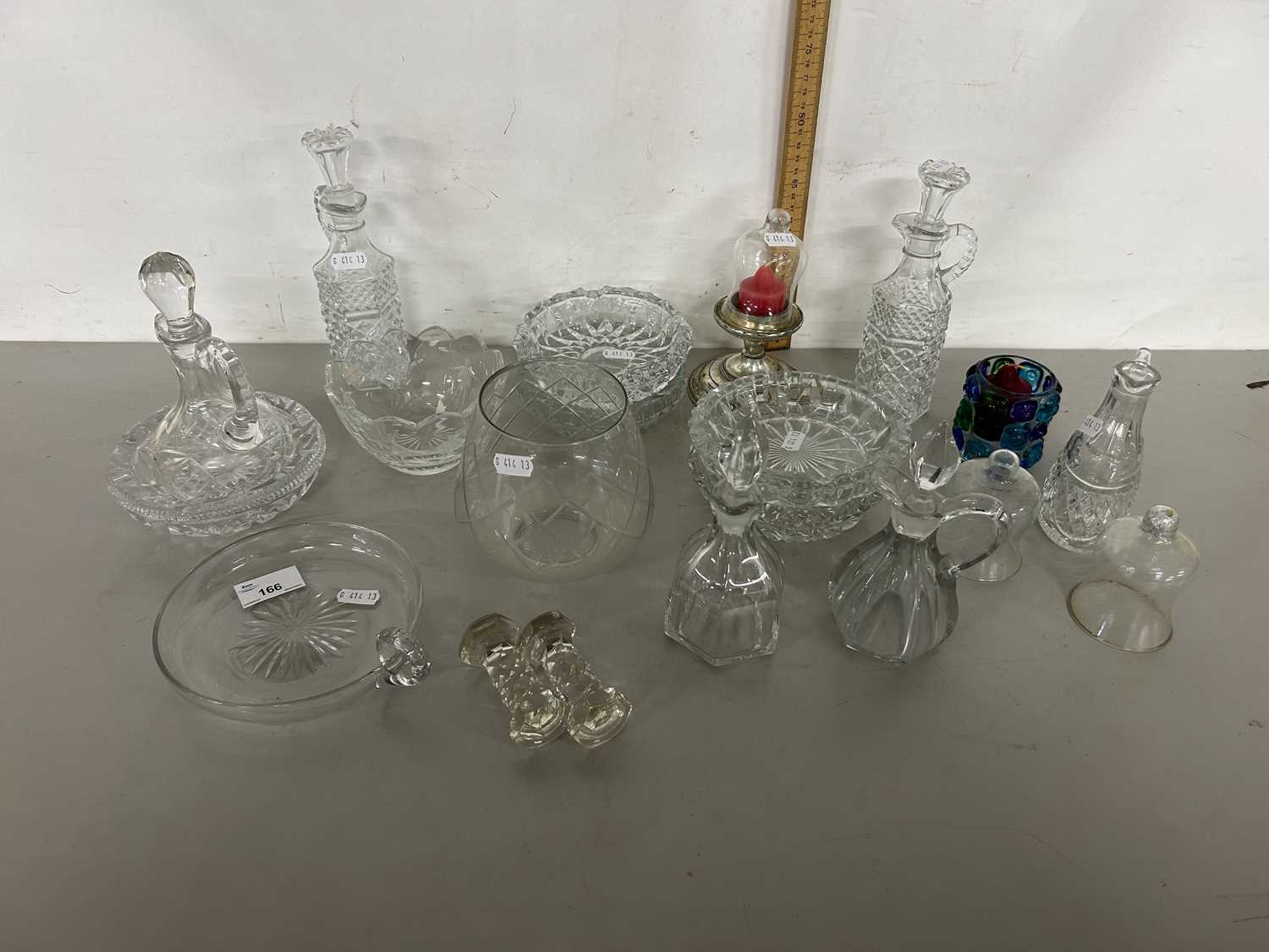 Mixed Lot: Various glass wares to include condiment bottles, ashtrays etc