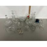 Mixed Lot: Various glass wares to include condiment bottles, ashtrays etc