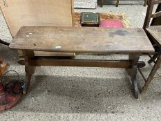 Narrow oak side table or stool