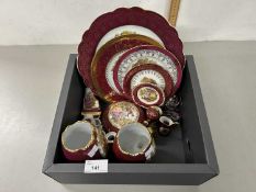 Collection of modern Limoges gilt decorated porcelain items to include many miniature pieces