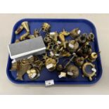 Tray of various brass ornaments