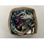 Box of various assorted costume jewellery