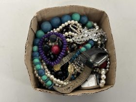 Box of various assorted costume jewellery