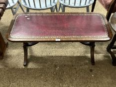 Leather topped coffee table