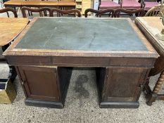 Oak twin pedestal partners desk for restoration