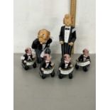 Group of composition waiter figures