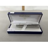 A boxed Waterman fountain pen and ballpoint pen