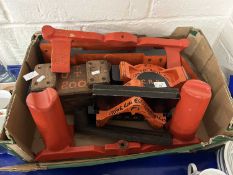Box of various vintage foundry moulds