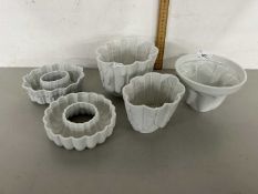 Collection of various ceramic jelly moulds