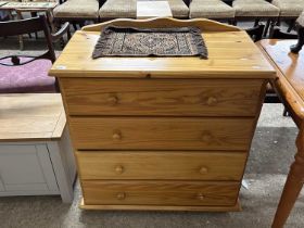 Modern pine four drawer chest