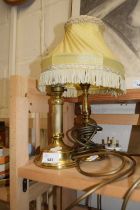 Two brass lamp bases