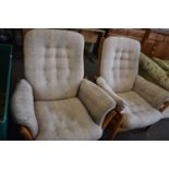 Pair of upholstered easy chairs