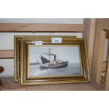 A pair of fishing boat studies by E Duncan, 1977, framed