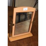 Art Deco styled metal and wooden framed dressing table mirror