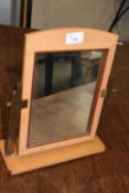 Art Deco styled metal and wooden framed dressing table mirror