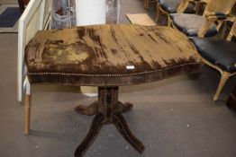 Brown velvet and studded side table