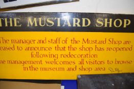 The Mustard Shop sign