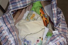 Large bag of assorted textiles, linens and others