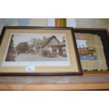 Horning Village 1934 reproduction photograph together with an Egyptian papyrus (2)