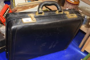 Black leather briefcase