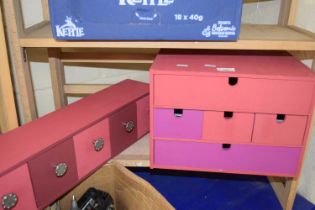 Two sets of painted drawers