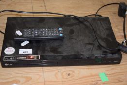 An LG DVD/CD player and remote control