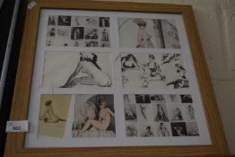 Studies of female nudes, framed