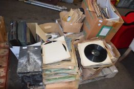 A pallet of assorted records, 78's and others