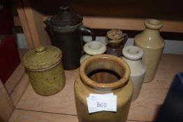 Quantity of stone ware pots and jars