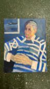 Derek Inwood (1925-2012). oil on card, Portrait, "Billy Danvers 1995", unframed, 16" x 19.75"