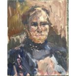 Gilbert Adams. oil on board, Portrait, "Derek Inwood by Gilbert Adams c1968", titled verso,
