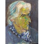 Derek Inwood (1925-2012). oil on card, Portrait, unframed,