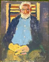 Derek Inwood (1925-2012). oil on fibreboard, Portrait, Tom, signed, unframed, 24" x 19"