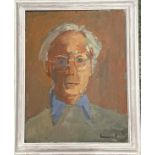 Derek Inwood (1925-2012). oil on foam board, Portrait, "Leslie Marr", signed, titled verso, framed,