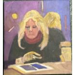 Derek Inwood (1925-2012). oil on canvas, Portrait, "Liz", titled verso, unframed, 20" x 18"