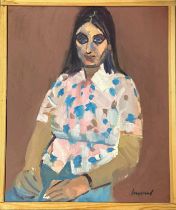 Derek Inwood (1925-2012). oil on canvas, Female portrait, sgined, framed,
