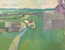 Derek Inwood (1925-2012). oil on board, Country landscape, unframed, Size approximately: 40x50cm