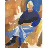 Derek Inwood (1925-2012). oil on card, Portrait study, unframed,