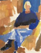 Derek Inwood (1925-2012). oil on card, Portrait study, unframed,