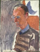 Derek Inwood (1925-2012). oil on board, Portrait, unframed,