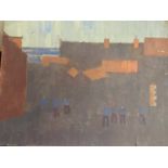 Derek Inwood (1925-2012). oil on fibre board, Morris Street, Sheringham, titled and artists label