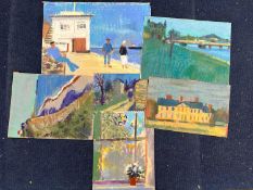 Derek Inwood (1925-2012), 6 various unframed pastel Sketches