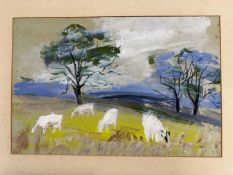 Derek Inwood (1925-2012), Pastel, cows grazing
