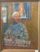 Derek Inwood (1925-2012). pastel, Portrait, probably Leslie Marr, framed & glazed ,