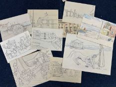 Derek Inwood (1925-2012), Packet containing various preparatory and other sketches