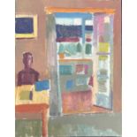 Derek Inwood (1925-2012). oil on board, Interior scene, unframed,