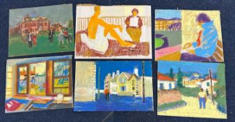Derek Inwood (1925-2012), six various pastel Sketches